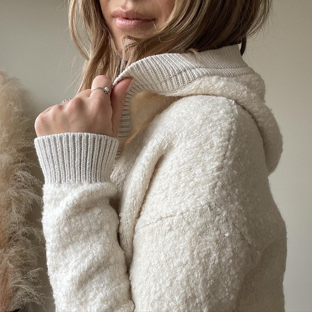 Gap wool blend hooded cardigan